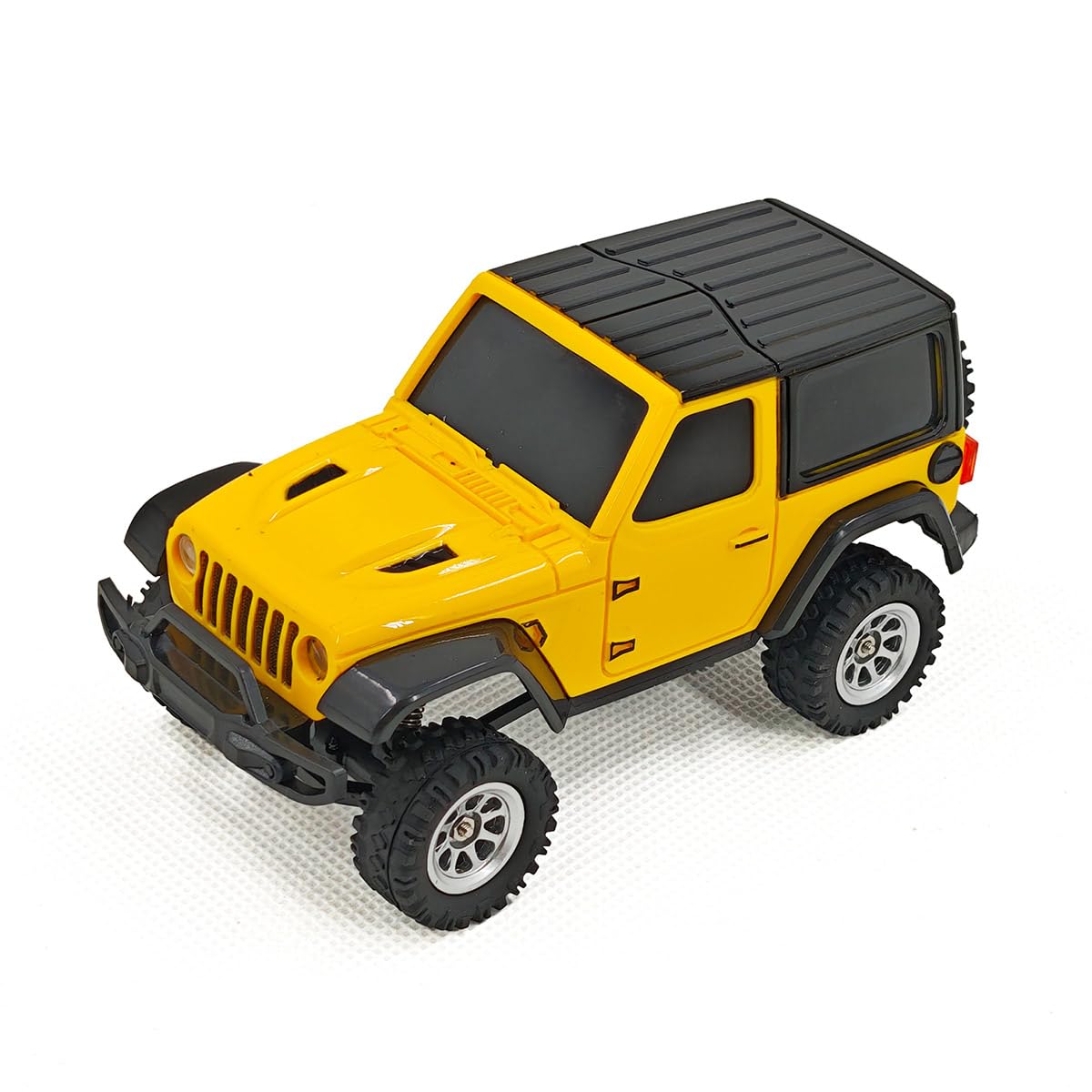 RC Rock Crawler, scala 1/36 4x4 RC Truck Off Road Car, 2.4G 4WD Full Proporzionale All Terrain Climbing Off-Road Vehicle con luci LED realistiche, lunga durata della batteria (RTR/giallo)