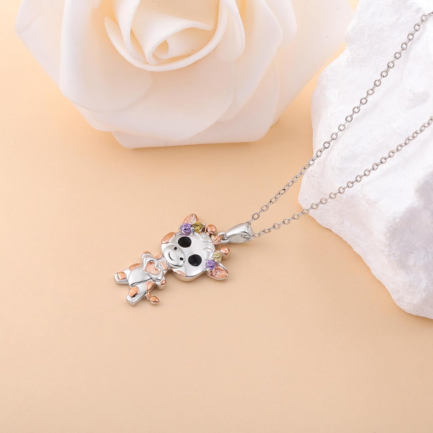 Cute Giraffe Necklace for Women - 925 Sterling Silver Animal Pendant Necklaces Dainty Giraffe Gifts for Animal Lovers for Birthday - Image 3