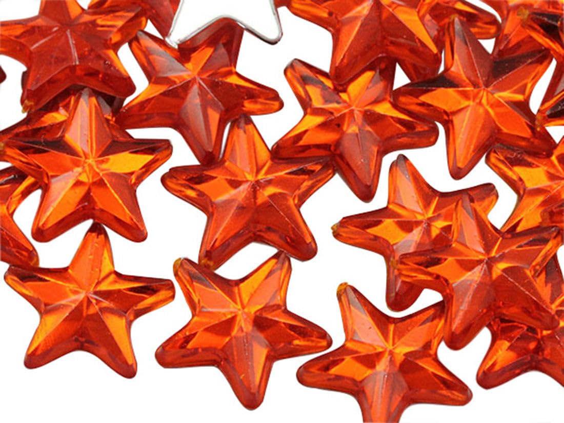 Allstarco 6 Strass A Stella In Acrilico 31mm - Cristallo Trasparente, Retro Piatto, Sicuri Per La Pelle