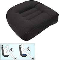 Srutirbo Car Booster Seat Cushion - Breathable Mesh Height Boost Pad for Short Drivers, Office & Home Chairs (Pure Black)