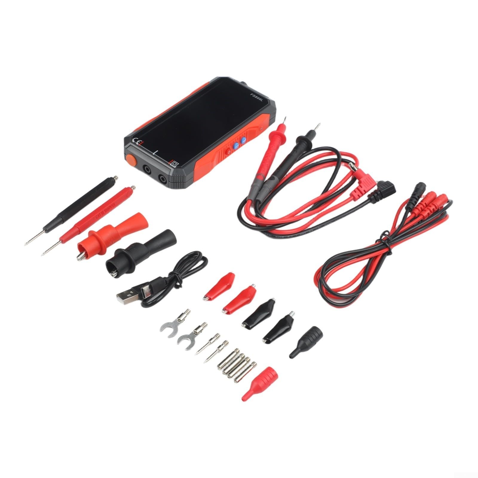 Digitales Multimeter True RMS 6000 Counts USB-C Wiederaufladbare NCV Live Erkennung für elektrische Heim-Industrie Fehlerbehebung (FS899S + Tasche + 16 in1 + 2 cl)