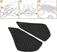 Vista 1 de Protectores de agarre de rodilla para motocicleta, almohadilla de depósito de goma, negro, resistente a la intemperie, se adapta a CBR1000RR