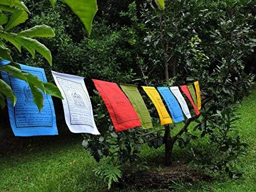 Miniatura 3 de Hands Of Tibet Banderas hechas a mano de Buda de Compasión con traducción en inglés 9 x 12