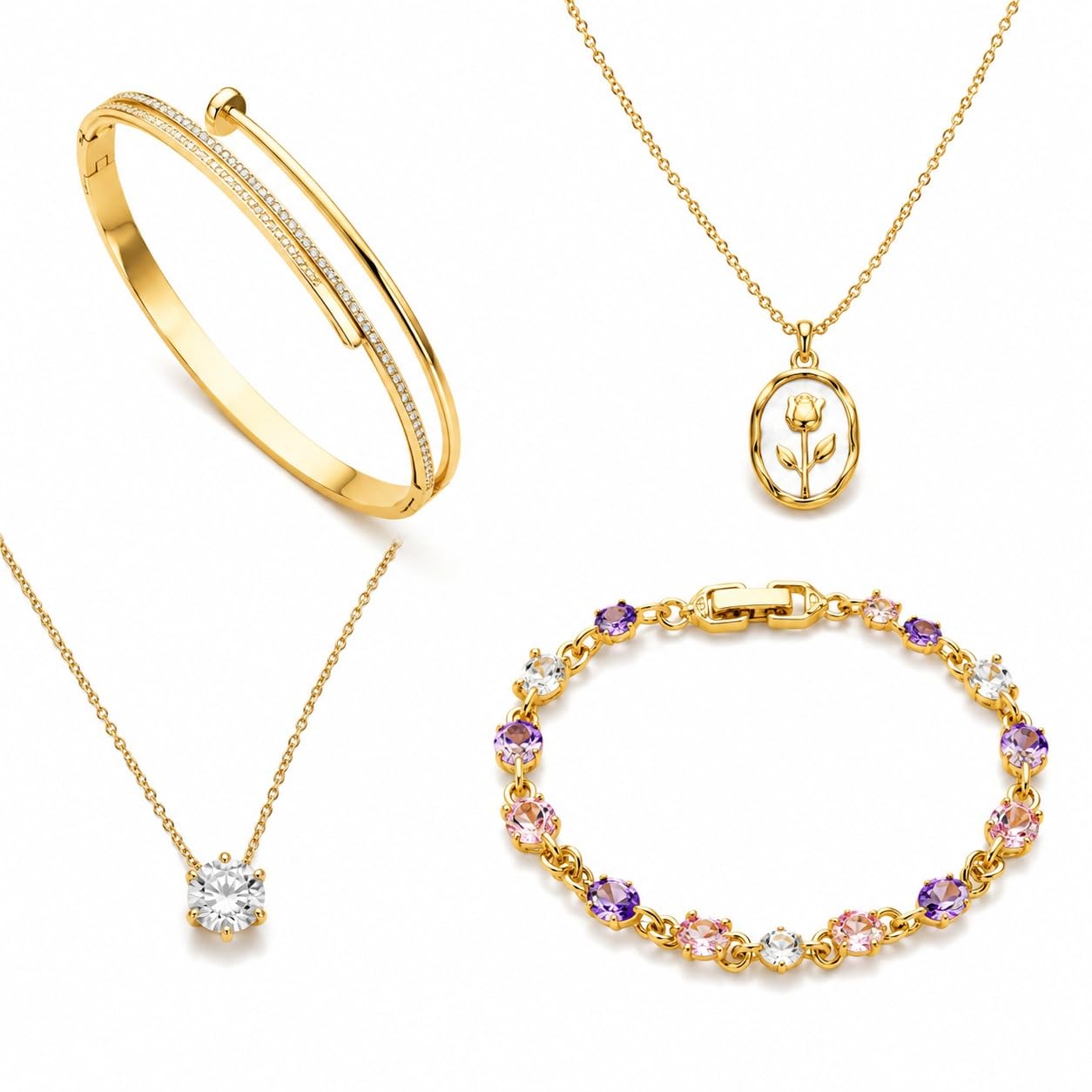 Rakhi Gift Set for Brother with Premium Gift Box | Gold Plated Necklace, Bracelet, Designer Rakhi | Raksha Bandhan Gift Combo for Brother, Bhai, Men
