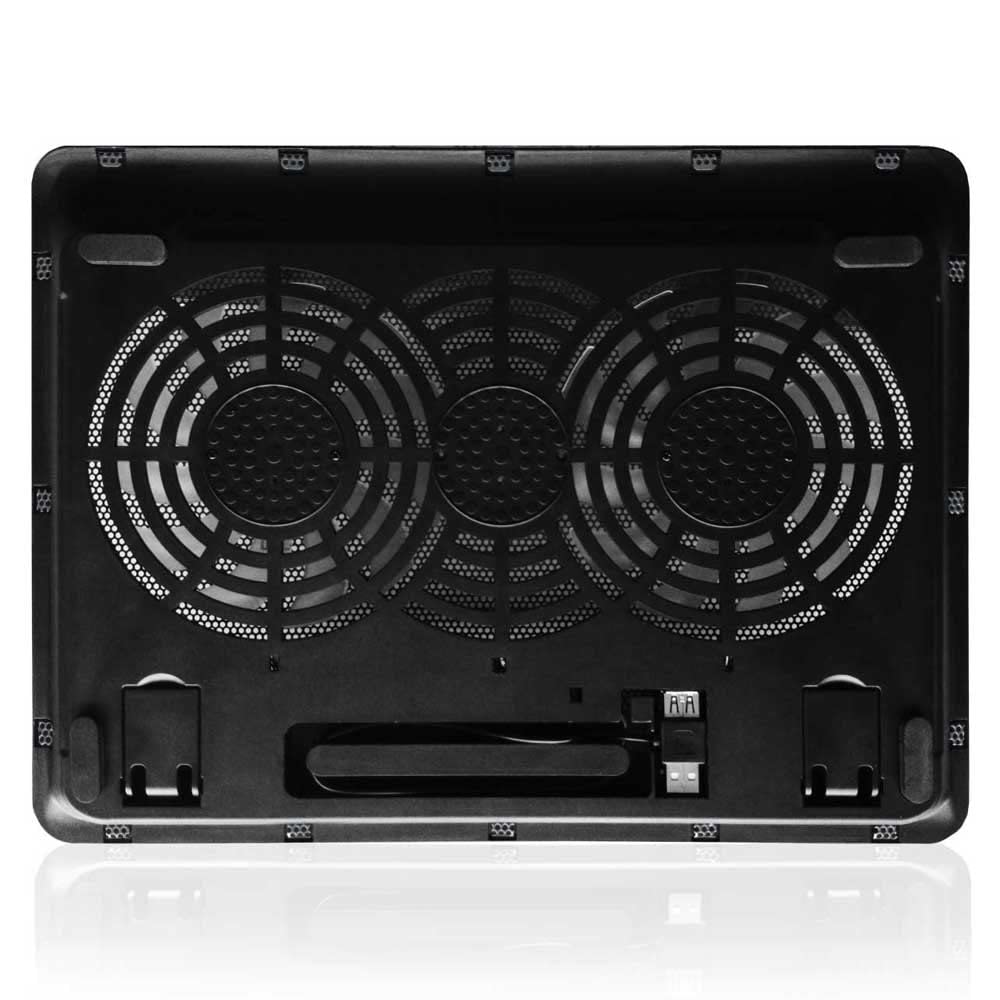 EWENT EW1256 - Support pour ordinateur portable 17" avec système de refroidissement, noir