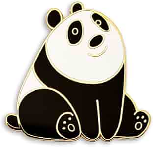 Ficsowy Cute Panda Enamel Pins - Bamboo Design Metal Brooch For Hats, Bags & Jackets, No Gemstone, Zinc Alloy
