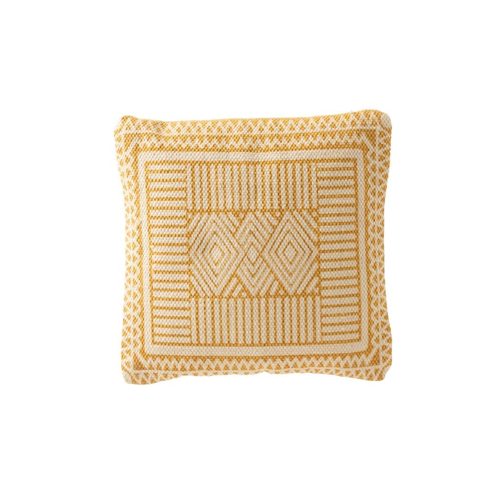 Coussin coton Bali jaune pour raviver un canapé terne et fatigué