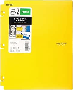 Snap-in Plastic Folder For Binders 2 Pocket - Five Star/Dimensions 9.5 X11.62 Sh