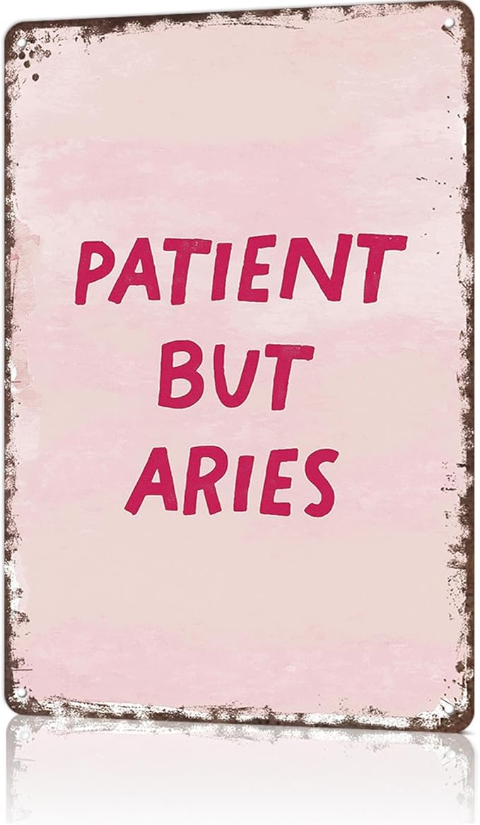 Vintage Metal Tin Sign Aluminum Aries Posters Wall Art for Dorm Home Office Room Decor 8X12inch