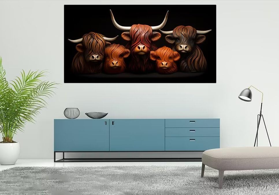 Broderie diamant vache grand format 70x140 cm pour s'occuper et réduire l'anxiété