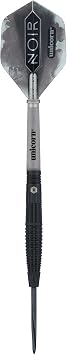 Unicorn Steel Tip Darts Set - Noir - 90% Tungsten Barrels with Black Titanium Coating & Black Volute Points - 21 g, 22 g, 23 g, 24 g, 25 g or 26 g