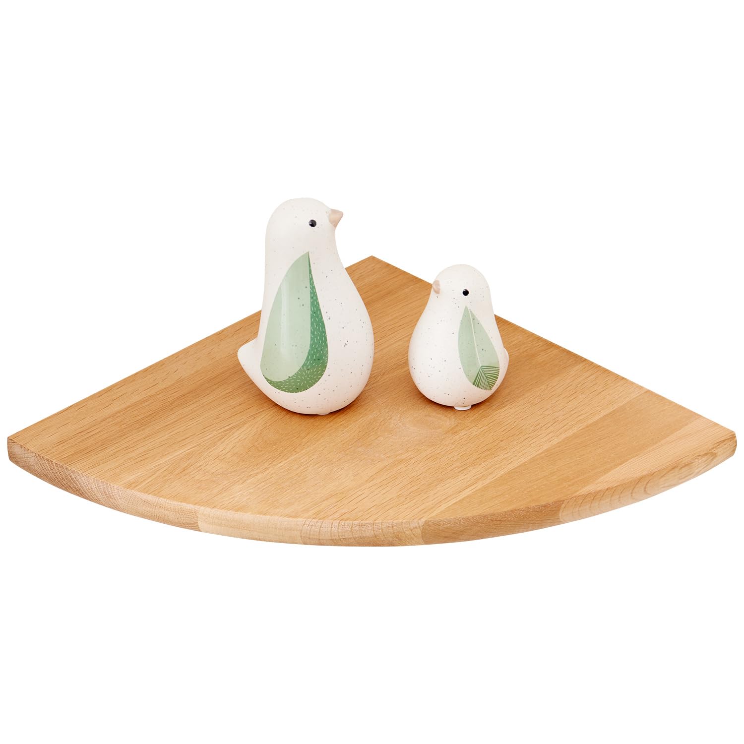 INMAN Corner Shelf 10 inches Solid Oak Wood Floating Corner Shelves Round End Wall Mounted Display Shelf Corner Plant Stand for Bathroom Kitchen Bedroom Livingroom Floating Shelves