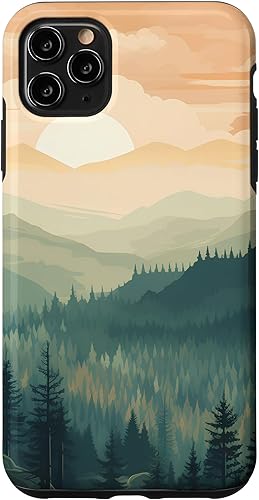 Funda para iPhone 11 Pro Max Paisaje Naturaleza Montañas Árboles