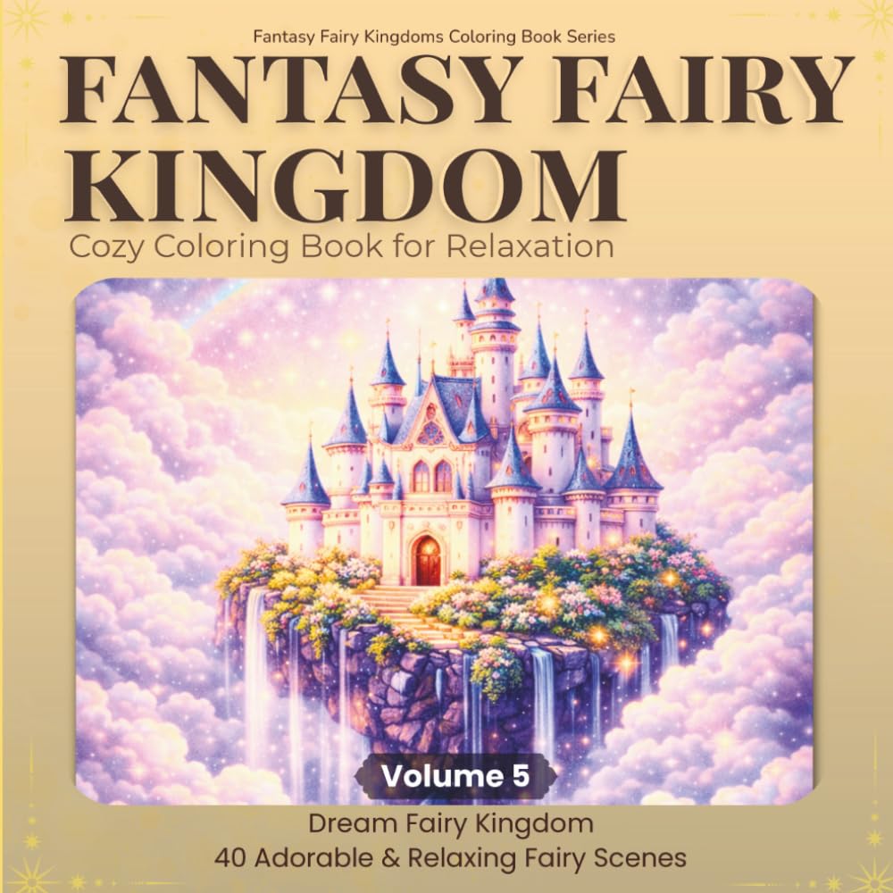 Fantasy Fairy Kingdoms Coloring Book: Dream Fairy Kingdom: 40 Magical Floating Castle Coloring Pages for Relaxation and Stress Relief