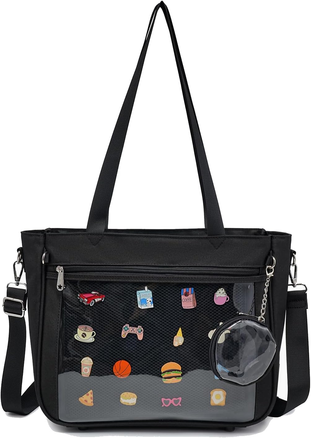 CHERRY SAUCE Tote bag Ita Bag Canvas Crossbody Shoulder Bag Backpack Kawaii Purses and Handbags with Pin Display