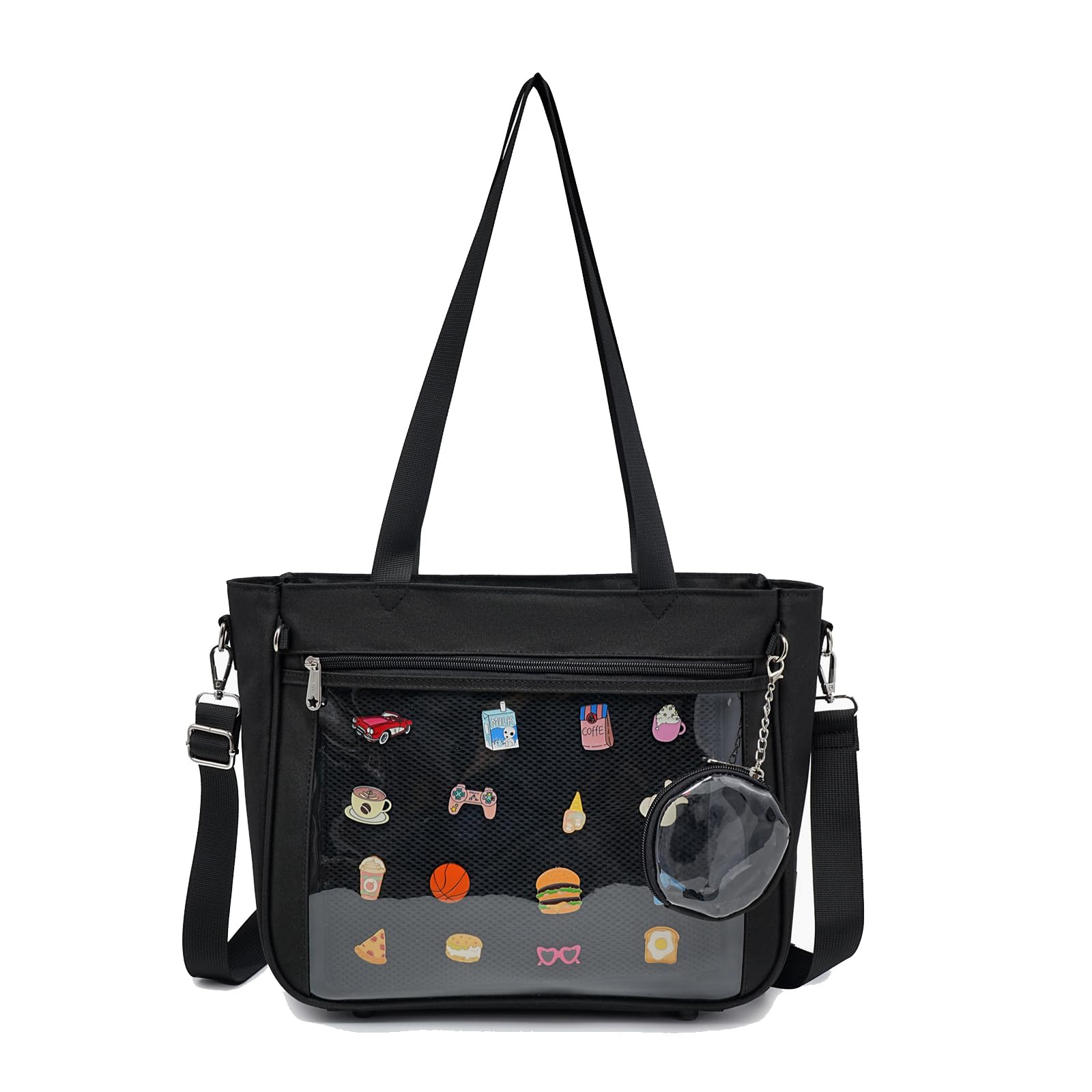 CHERRY SAUCE Tote bag Ita Bag Canvas Crossbody Shoulder Bag Backpack Kawaii Purses and Handbags with Pin Display