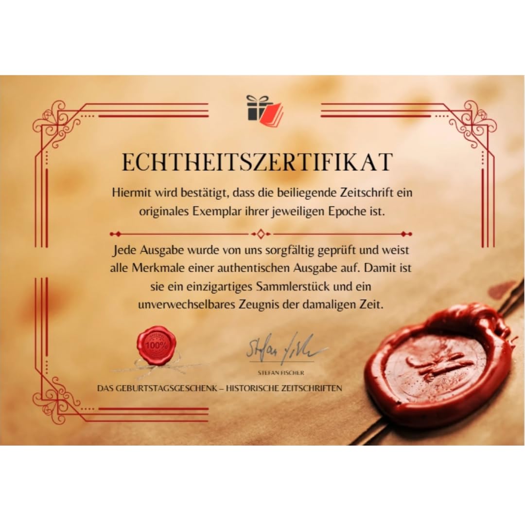 Echte, historische Motorradzeitschrift vom Jahr der Geburt ab 1955 bis 2008 - Echtheit durch Zertifikat garantiert - Personalisiertes Geschenk Mann Papa Onkel Freund Kollege