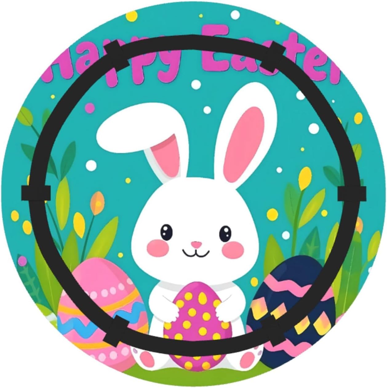 Happy Easter 2 Pattern Foldable Camping Tote Bag Picnic Blanket Bag Portable Beach Mat Tote Waterproof Outdoor Picnic Mat Carry Bag