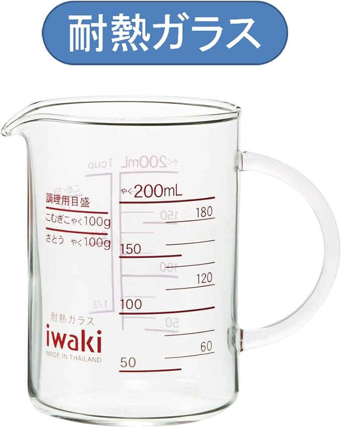 Amazon Iwaki イワキ 耐熱ガラス 計量カップ メジャーカップ レンジ 200ml Kmc 200 Ktmc 200 計量カップ オンライン通販