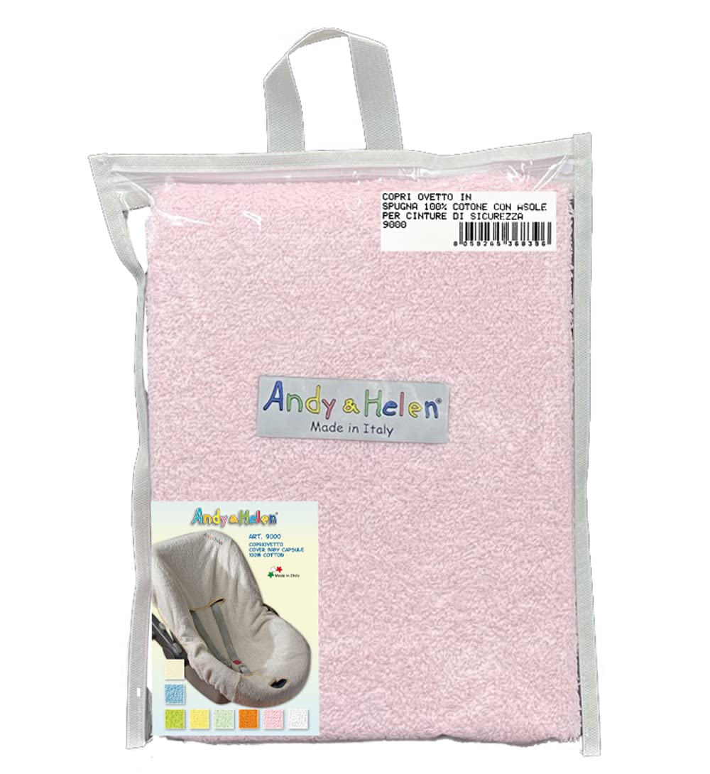 ANDY & HELEN Baby Car Seat Cover in Sponge, Practical and Comfortable to Fit with Elasticated Corners - Fits All Standard Size Baby Car Seats - Pink