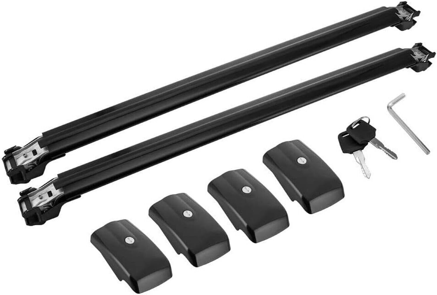 Cross Bars Roof Rack Lockable Fits for VW Tiguan 2025 2026 Aluminum Crossbars Cargo Carrier（Black）