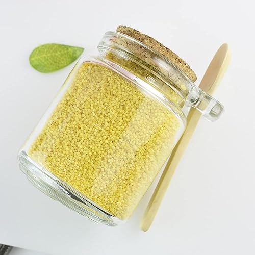 Miniatura 4 de Frascos de almacenamiento de vidrio transparente de 8.5 fl oz8.5 oz con tapón de corcho y cuchara de madera, recipientes de almacenamiento de