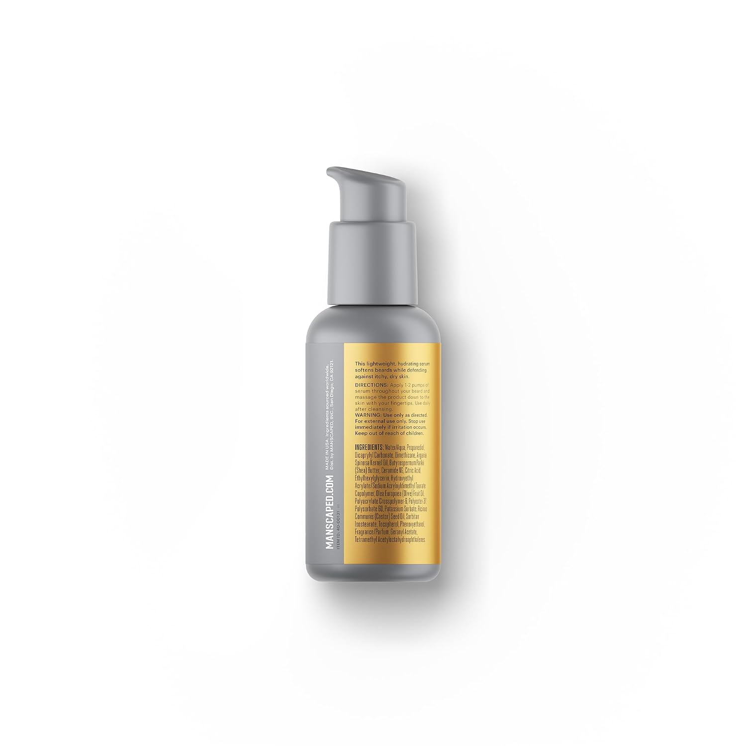 MANSCAPED® Nourishing Beard Serum – Hydrating with Ceramide Complex, Argan & Castor Oils, Lightweight Conditioning Serum for Soft Facial Hair & Moisturized Skin, Non-Greasy Treatment, 2 oz.