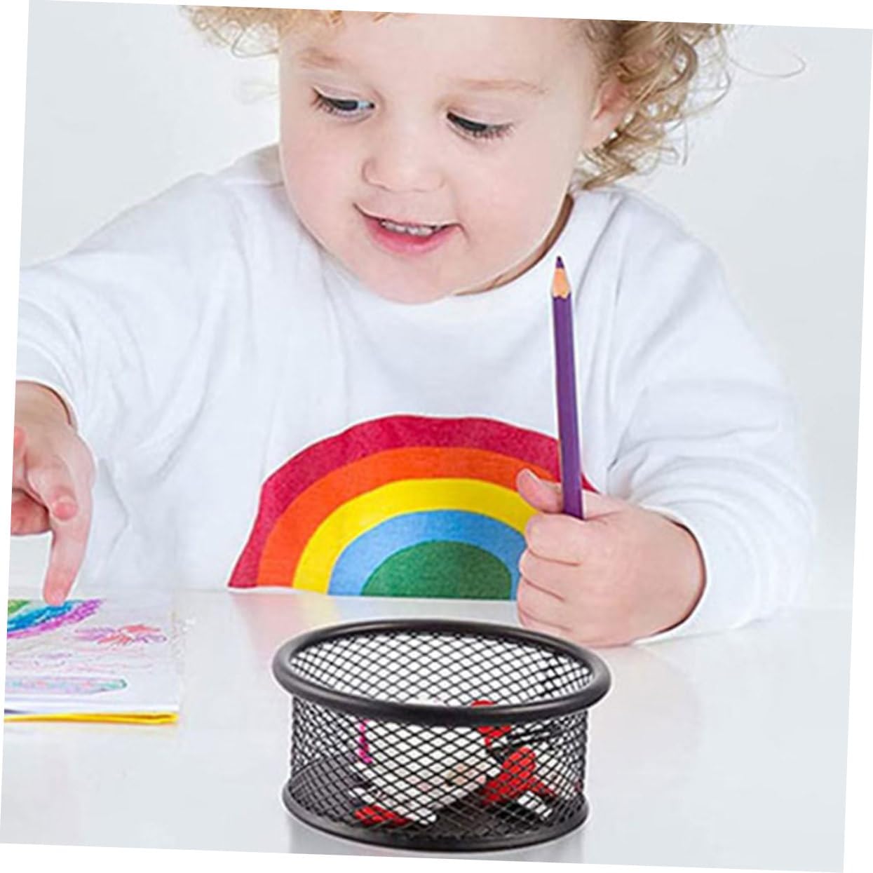 Luxshiny 5pcs Mesh Paperclip Organizer Multi-functional Storage Box for Desk Capacity Sundries Holder for Office and School Supplies