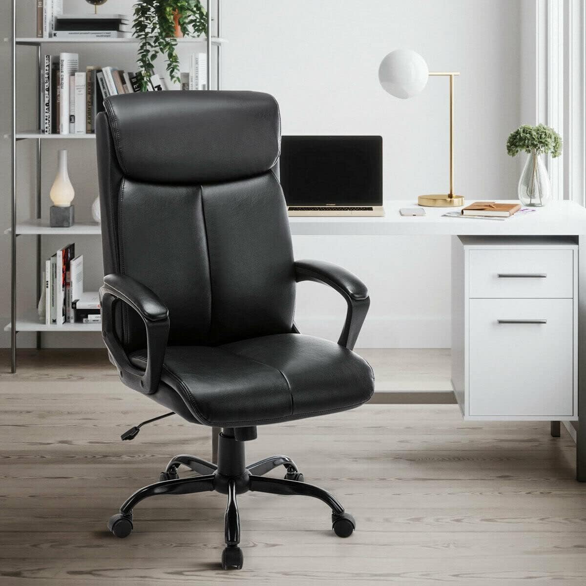Office Chair High Back Office Chair Leather Swivel Task Chair Recliner with Rocking Function Desk Chair Gaming Chair