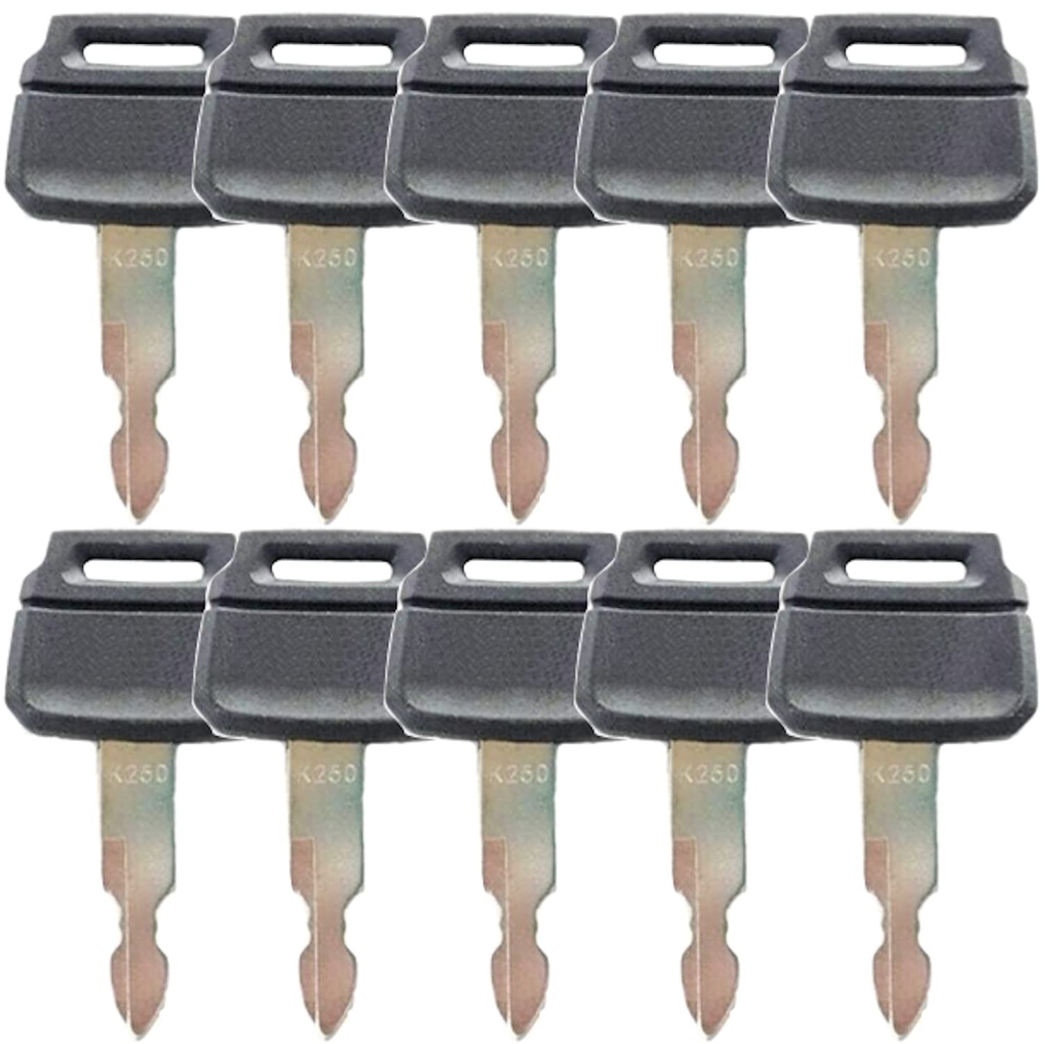 10 Pack Keys for Kobelco New Holland Case Excavators Kawasaki Loader 2420WL2420, K250 (10)