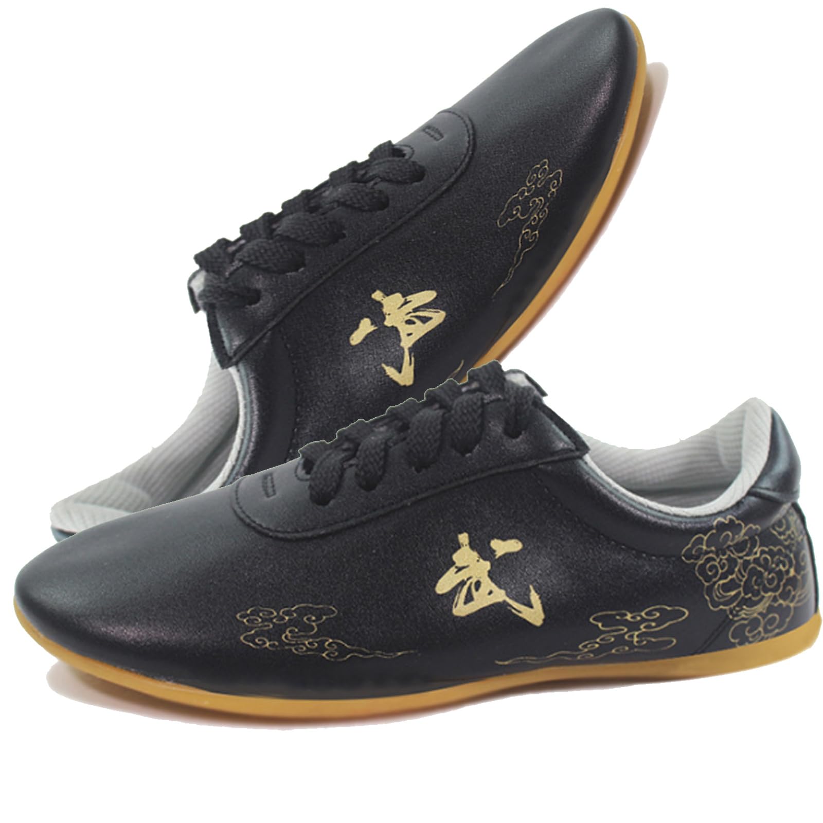 CrysterrisCrysterris Taichi Women's Kungfu Training Sneakers, Leather Wide, Karate Shoes for Martial Arts, Tai Kwon Doe Sports, Red (Size:39EU, Color:B)