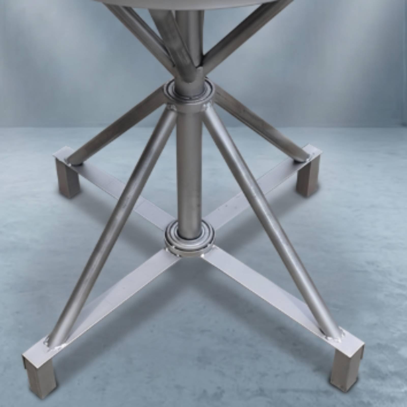Gralara Tavolo da Lavoro con Superficie in Ferro Durevole Supporto Antiruggine per Artigiani, Modellisti, Officina, Laboratorio, Tavolo Rotondo In Ferro, Diametro 50cm, Altezza 60cm, Doppio Asse