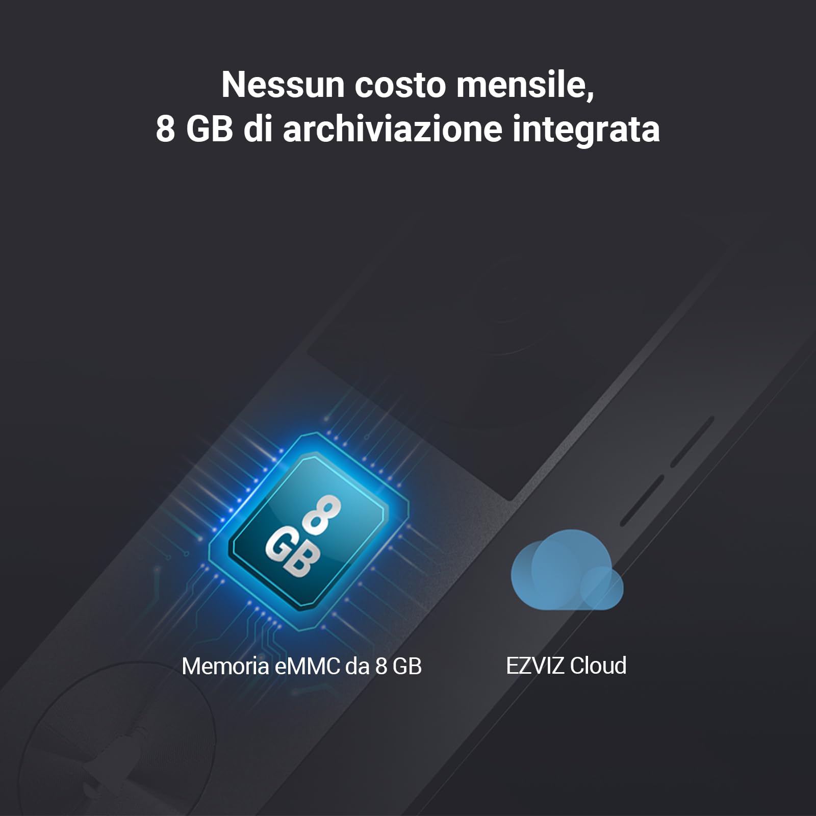 EZVIZ CP3 Pro Video Campanello a Batteria con Telecamera WiFi 2K, Rilevamento di Persone, Visione Notturna a Colori, Audio Bidirezionale, Pannello Solare Incluso, 8GB eMMC, Impermeabile, Alexa