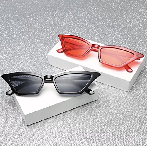 Image of W&Y YING Small Cat Eye Sunglasses for Men and Women Skinny Retro Frame Y2K Shades Trendy Fun Fashion Glasses