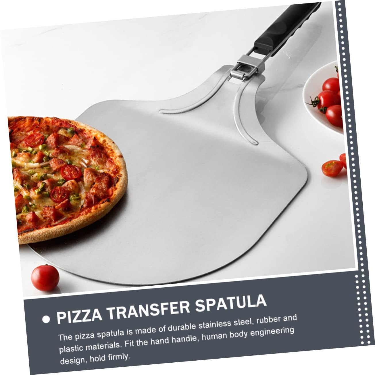 SOLUSTRE Espátula de Pizza Inoxidable Herramienta de Transferencia para Hornear Pasteles y Pizza para y Restaurantes