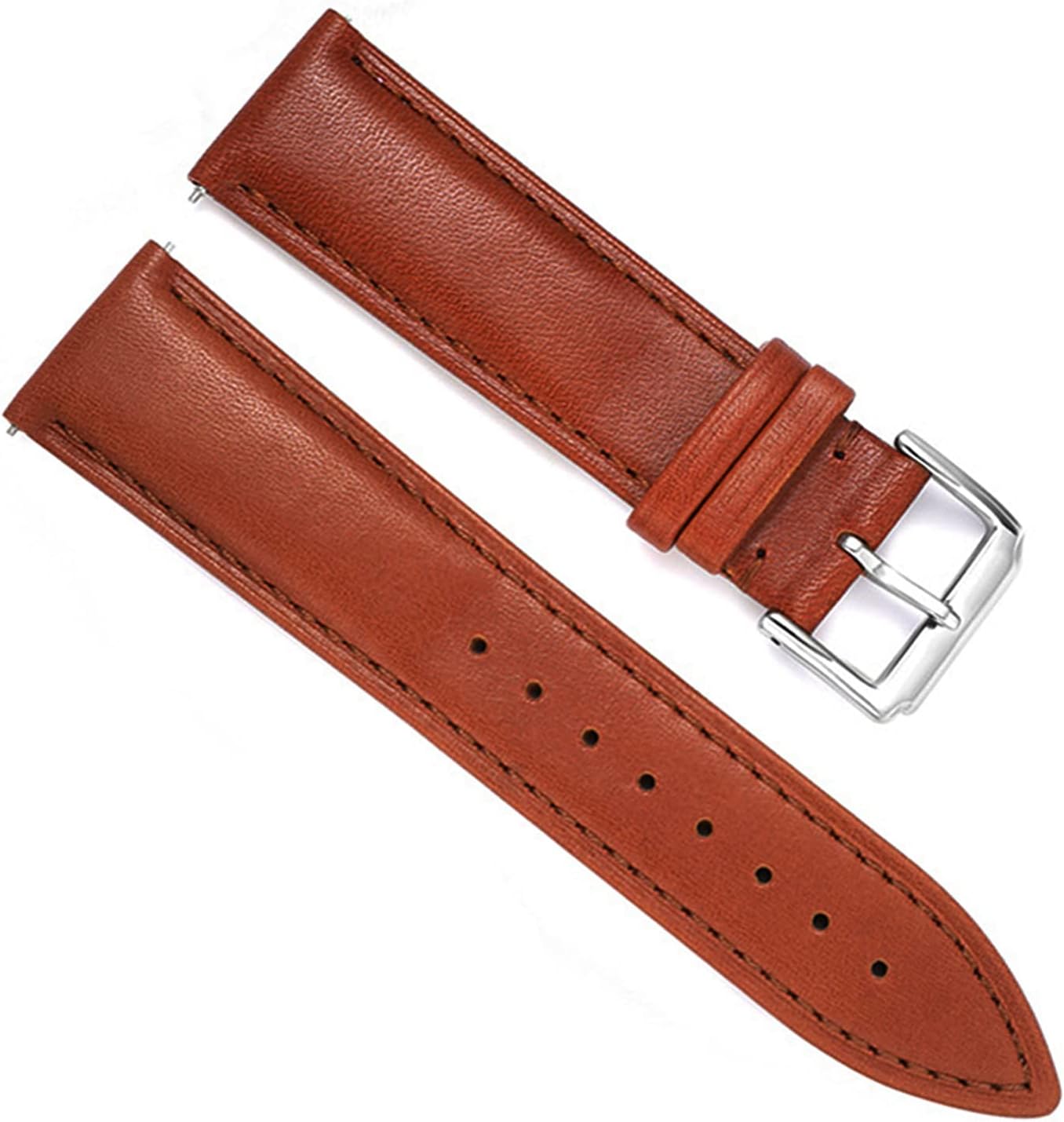 OliBoPoHandmade Vintage Replacement Leather Watch Strap/Watch Band (21mm, Oil Wax Leather/Brown)
