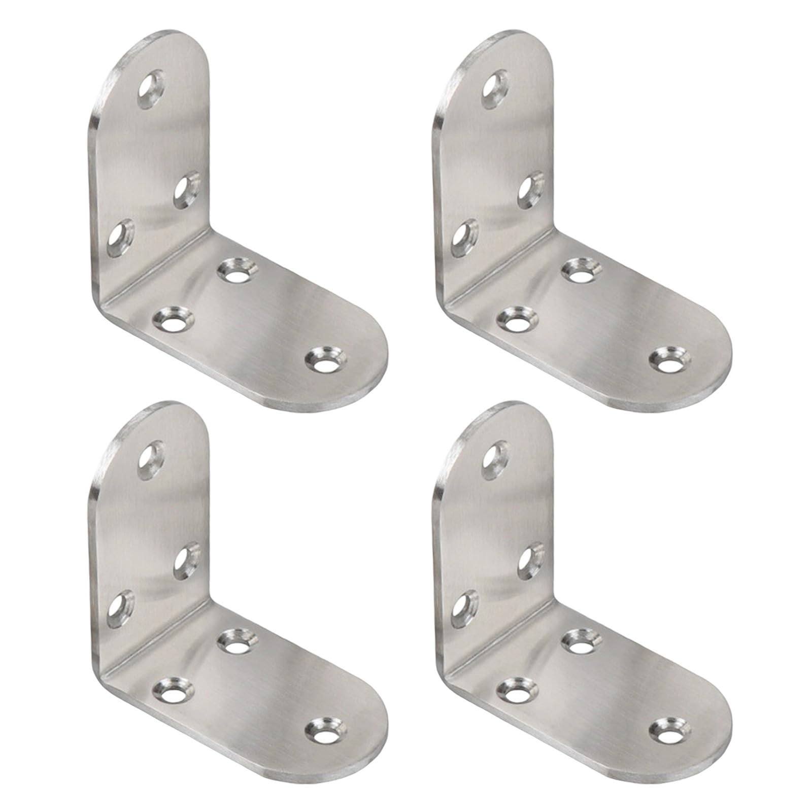 4Pcs 3 Hole Metal Angles Brackets L Shaped Angles Code Connector Thickened Rustproof Metal Corner Brace Degree Corner Brackets Stainless Steel