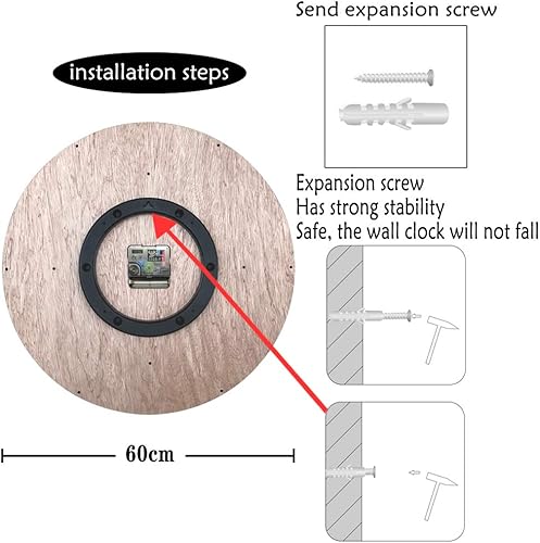 Miniatura 4 de reloj de pared rústico con marco de madera, con números romanos, vintage, retro, reloj grande, adorno para sala de estar, cocina, comedor,