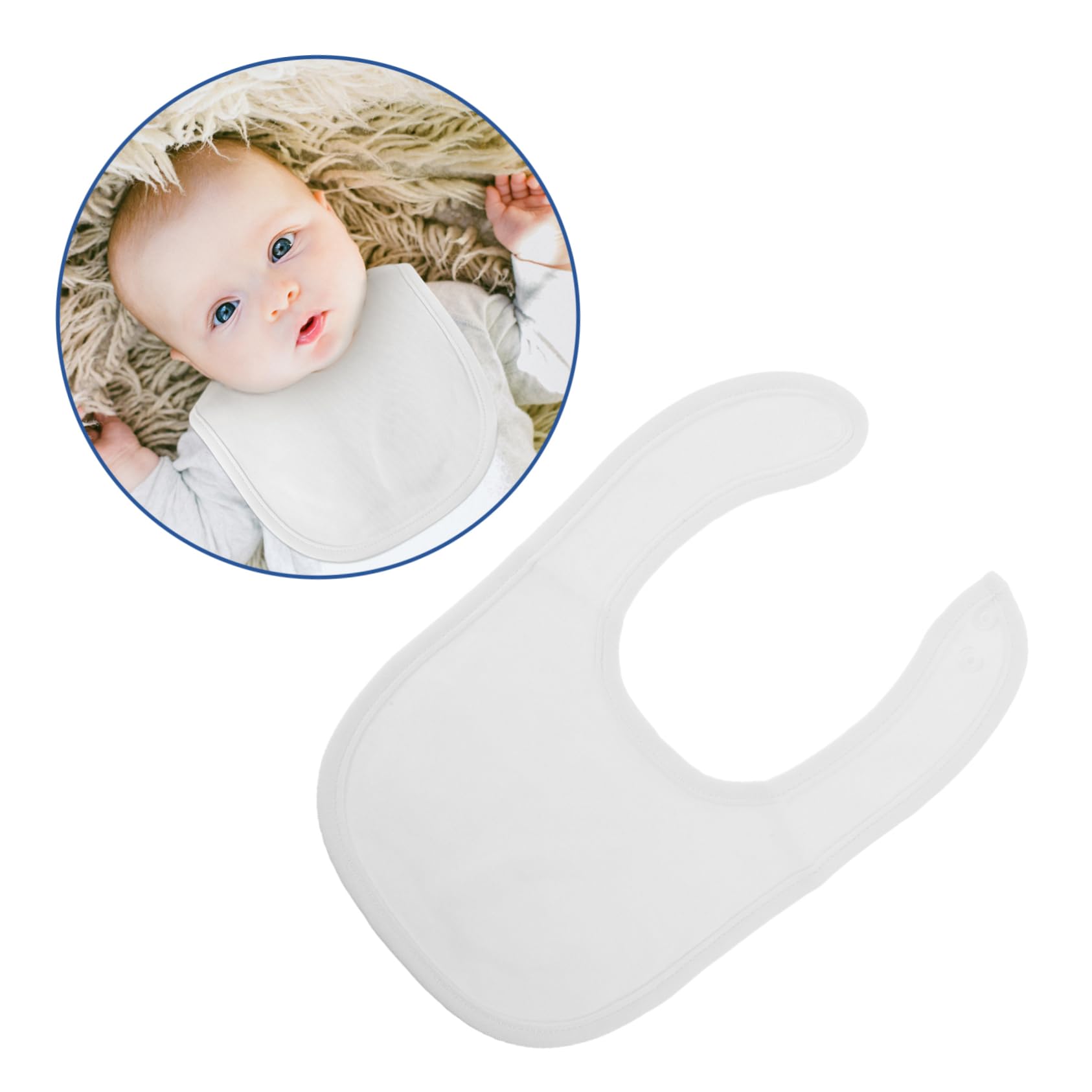 8pezzi Bavaglini Per Impermeabili e Assorbenti Per Svezzamento e Teething Con Chiusura Per Comfort e Facilità Uso
