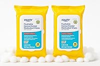 Equate Witch Hazel Flushable Hemorrhoidal Medicated Wipes with Aloe, 48 Ct Pack of 2 - Soothing Itch Relief & Comfort