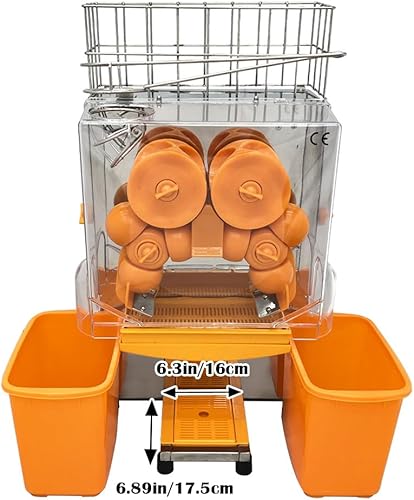 Miniatura 3 de INTBUYING Extractor de jugo de naranja de 110 V, máquina exprimidora de cítricos eléctrica comercial con caja de filtro, extractor de jugo de limón
