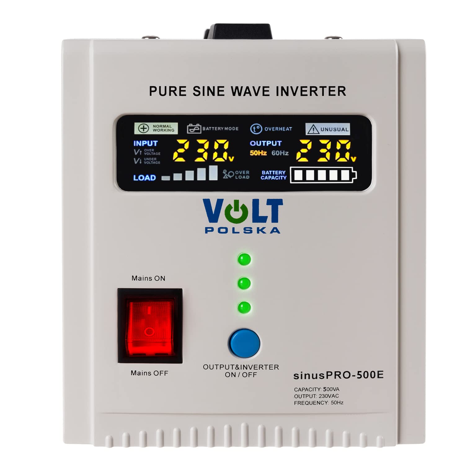 Volt – Off – Griglia Inverter della Charger Inverter sinuspro-500E 12 V/240 V AVR UPS