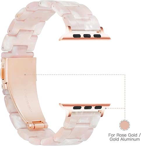 Miniatura 27 de Lightweight Resin Band For Apple Watch Series 11 10 SE 9 8 7 6 5 4 3 2 1 Ultra 3 2, Fashion Adjustable Replacement Strap for iWatch Bands 38mm 40mm