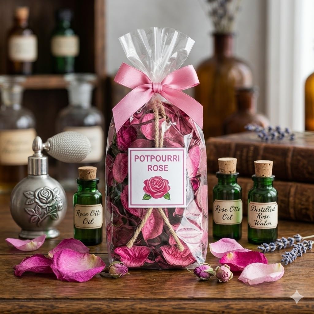 AIR O Matic Scented Rose Potpourri Bag Standard Size – Premium Dried Flowers, Citrus Botanicals & Decorative Bowl Filler for Home Fragrance, Living Room Décor & Gifting 4