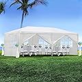 10x20 Party Tent, Outdoor Tents for Parties, White Wedding Tent, Event Tent, Large Canopy Tent with 6 Removable Sidewalls, Big Gazebo Tent for Backyard, Garden