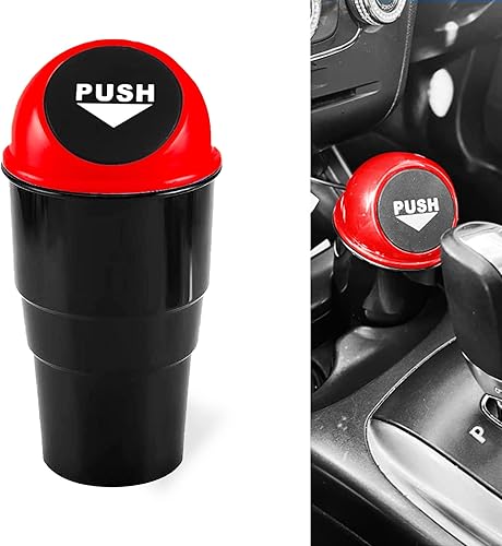 Miniatura 8 de NTNEV Mini basurero para automóvil, contenedor de basura para automóvil, a prueba de fugas, cubo de basura para automóvil con tapa, contenedor