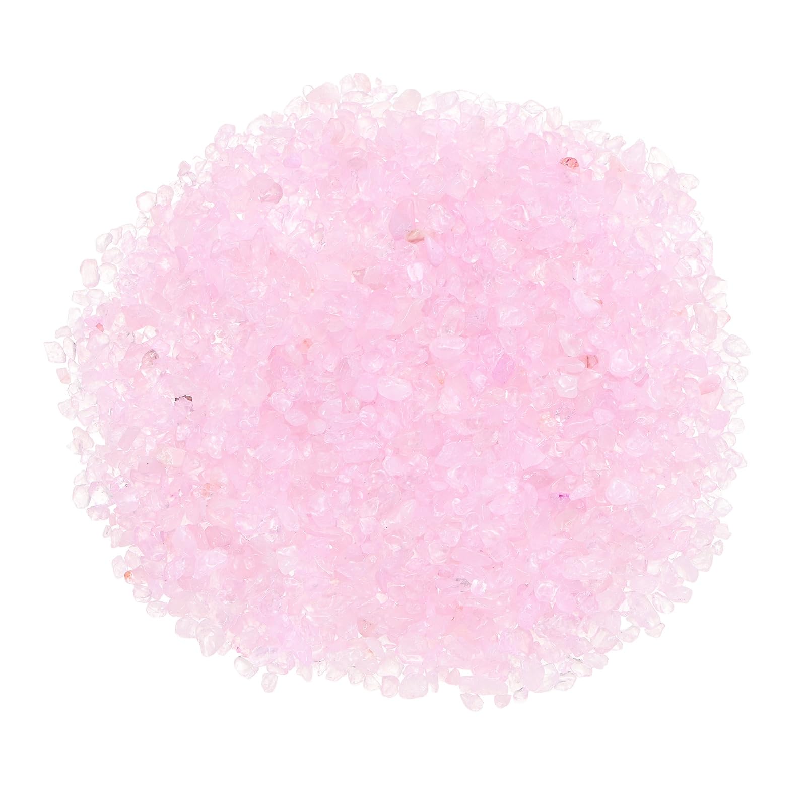 M METERXITY 0.22lb/100g Assorted Tumbled Chips Stone, 5-7 mm Crushed Crystal Quartz Pieces for Vases Filler/Aquarium/Succulent Plants Decor, Irregular Shaped Stones [Pink]