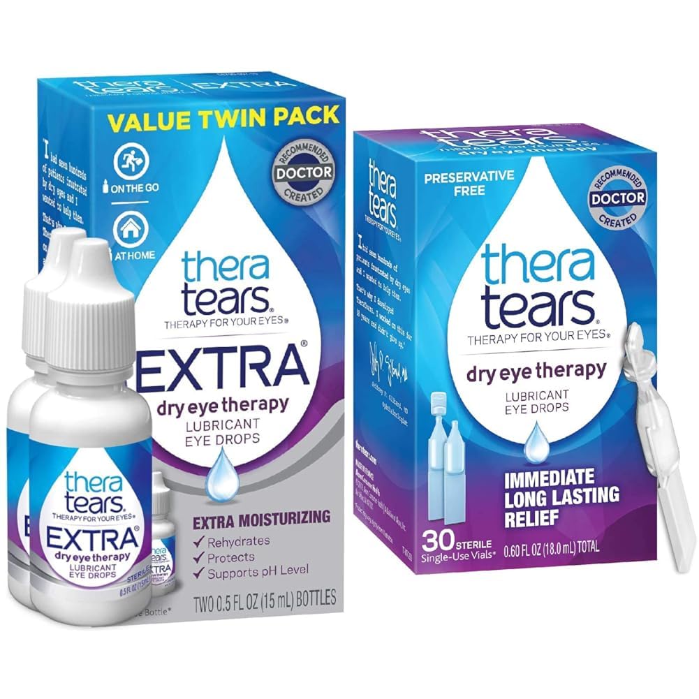 TheraTears Extra Dry Eye Therapy Lubricating Eye Drops for Dry Eyes 0 5 fl oz Bottle Dry Eye