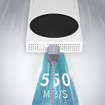 PHIXERO Portable Solid State Drive, USB 3.1 Gen1 External Solid State Drive, Up to 550MB/s, 512GB Portable SSD with 2 in 1 Cable, Compatible with PC, Mac, Android, Gaming Consoles, Xbox, White