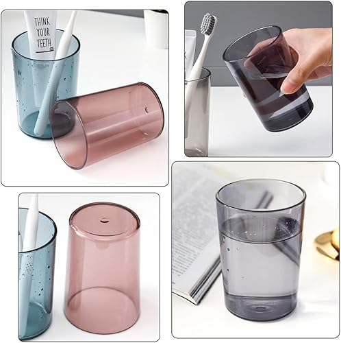 Miniatura 3 de Awhale 3 vasos para cepillo de dientes, vaso de baño, taza de baño, soporte de plástico para cepillos de dientes, 11.2 fl oz (azul y rosa y morado)